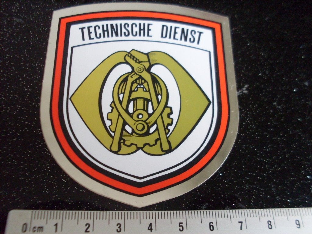folie sticker technische dienst leger logo embleem wapen, Verzenden, Zo goed als nieuw, Bedrijf of Vereniging
