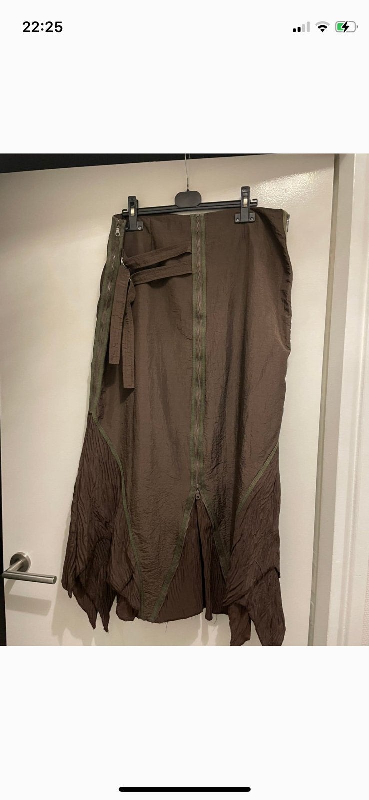 Bruine rok met ritsdetails - Maat 40, Kleding | Dames, Bruin, Zo goed als nieuw, Onder de knie, Ophalen