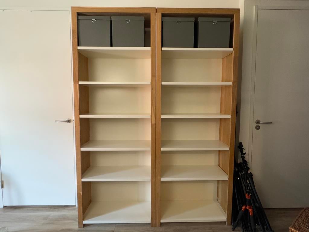 3x Jan des Bouvrie boekenkast - Massief eiken (80x220), Ophalen, Gebruikt, 200 cm of meer, Eikenhout
