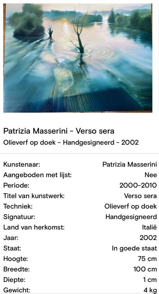 Patrizia Masserini - Verso sera - Olieverf op doek - 2002, Ophalen
