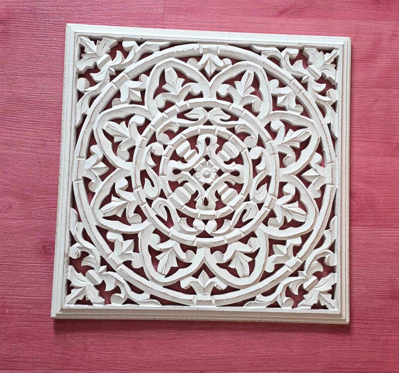 Decoratief Wandpaneel Houtsnijwerk - Oosters/Boho Stijl, Oosters, Hout, Ophalen of Verzenden, Zo goed als nieuw