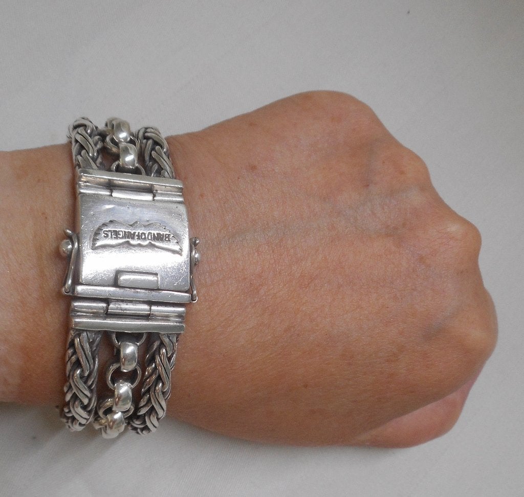 Zilveren robuuste zware  Band of Angels armband nr.824, Verzenden, Zo goed als nieuw, Zilver, Zilver