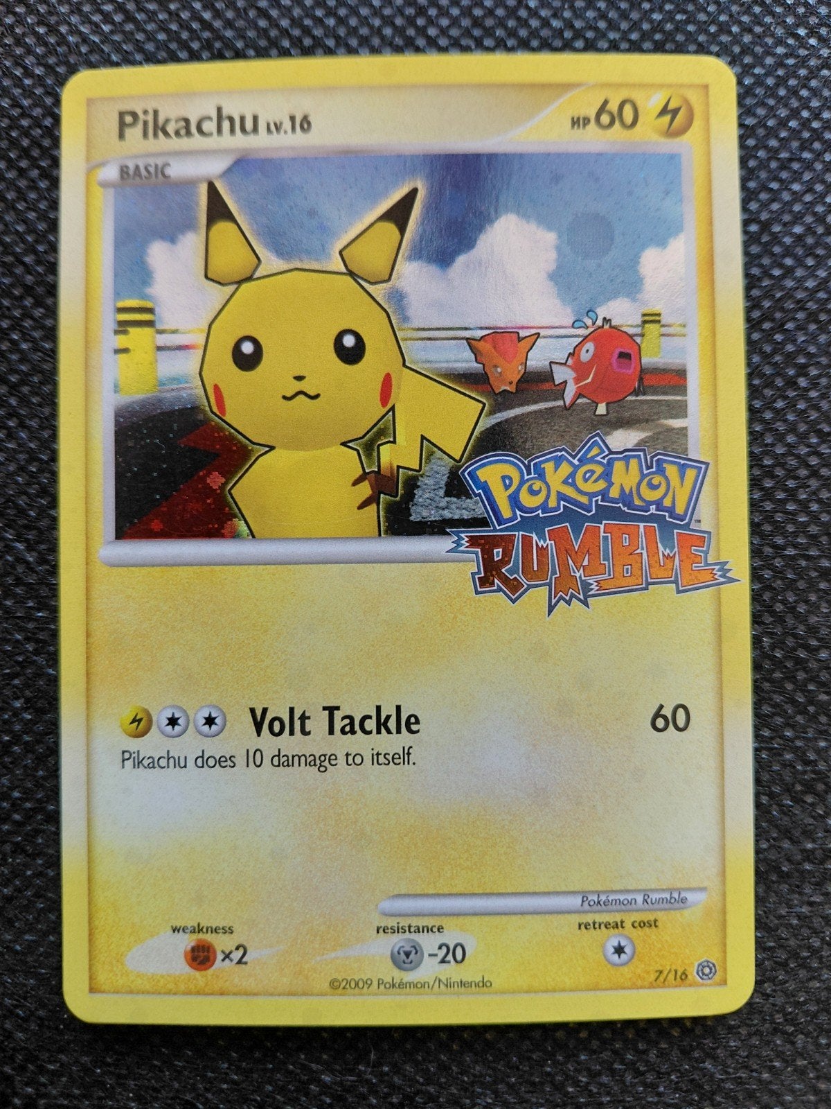 Pokémon Rumble Pikachu LV.16 Kaart (7/16), Hobby en Vrije tijd, Ophalen of Verzenden, Zo goed als nieuw, Losse kaart, Foil
