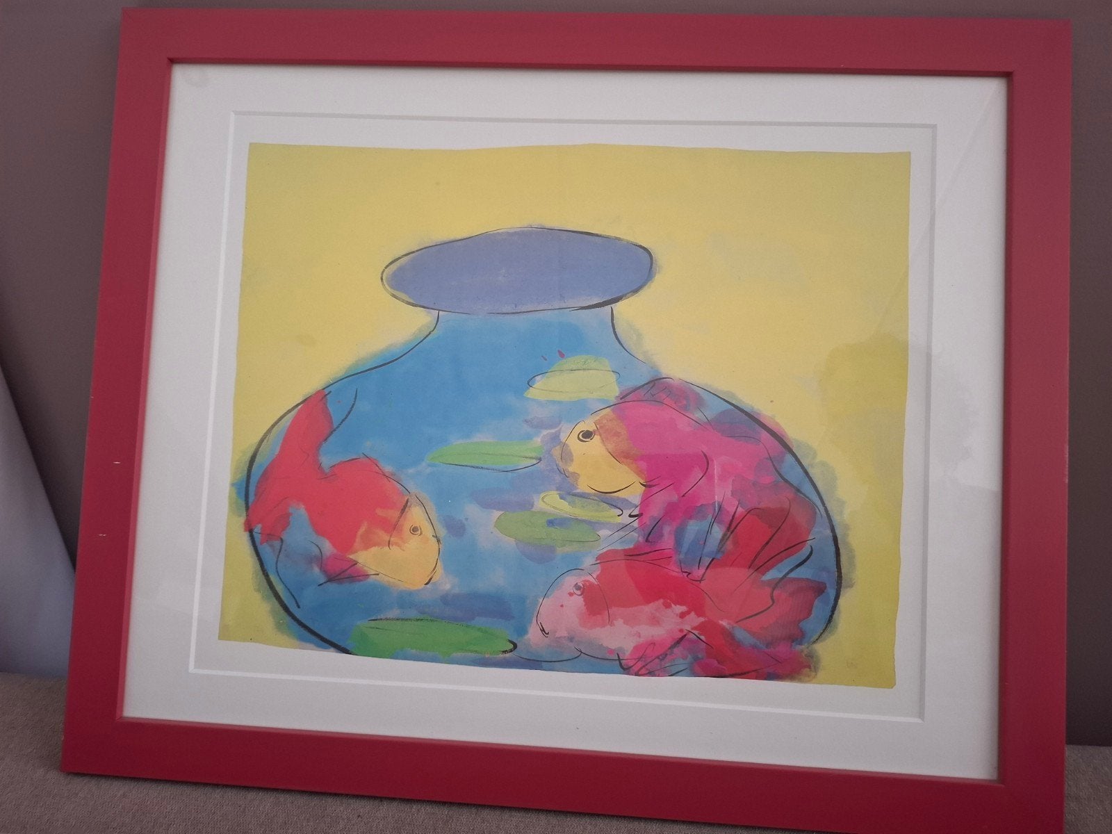 Ingelijste afbeelding Walasse Ting - 55x45 cm, Antiek en Kunst, Ophalen