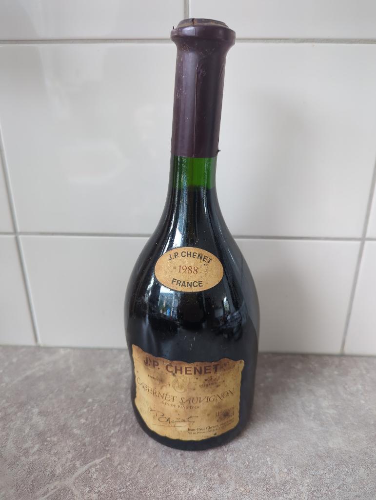 fles wijn 1988, Verzamelen, Ophalen, Frankrijk, Zo goed als nieuw, Rode wijn