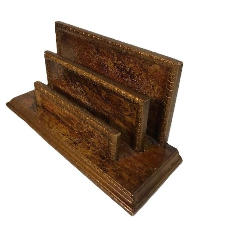 Vintage houten brieven / wenskaarten houder - bruin, Verzenden