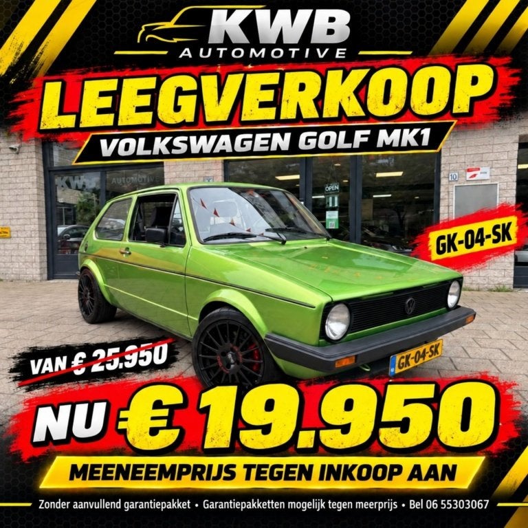 Volkswagen Golf MK1 1.8 20VT 416 PK Viper Green Taxatierappo, Auto's, 156 pk, Volkswagen, Origineel Nederlands, Bedrijf