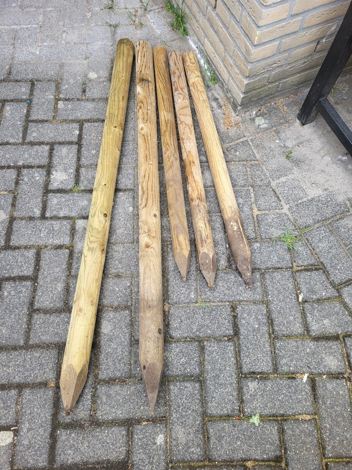 5 boompalen: 3x 100cm, 2x 140cm - Gratis afhalen Vlijmen, Ophalen