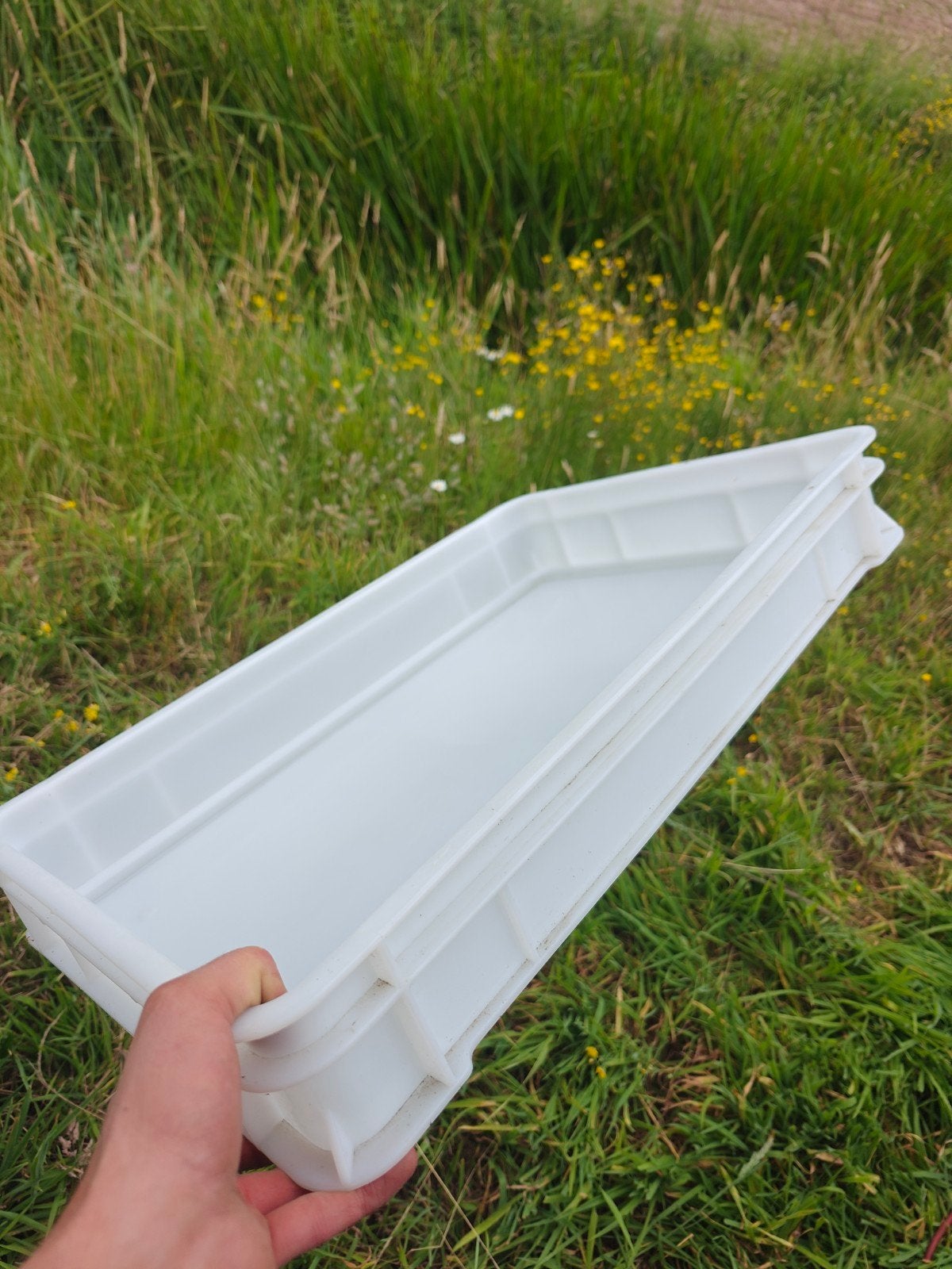 Mooie witte stapelbakken, 12cm diep, Huis en Inrichting, Ophalen
