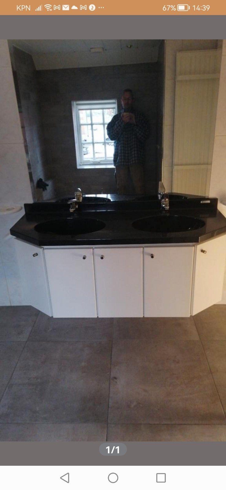 dibbel zwart granieten wastafel., Huis en Inrichting, Keuken | Complete keukens, Zwart, Overige typen, Graniet of Steen, Ophalen of Verzenden