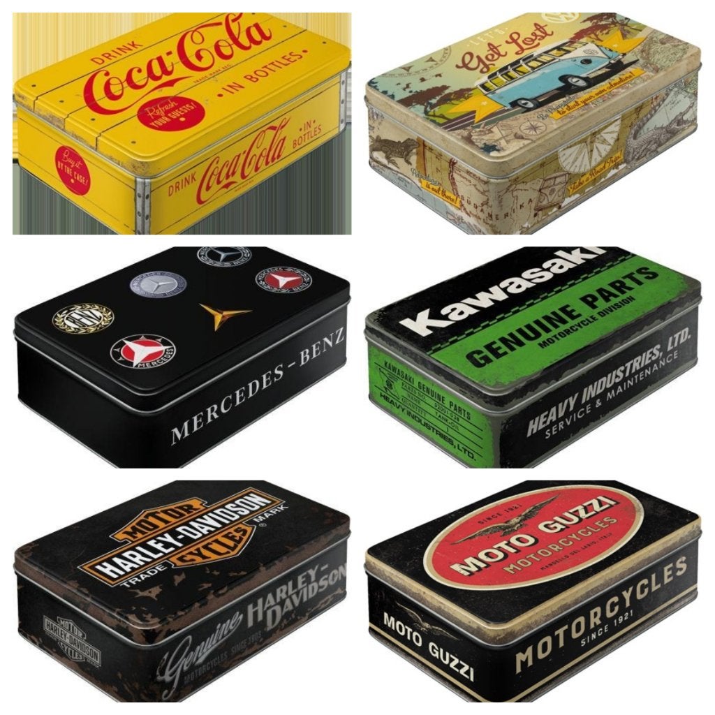 Retro Casette voorraadblik flatbox blik deco, Verzamelen, Blikken, Ophalen of Verzenden, Nieuw, Overige