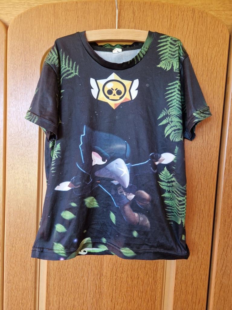 Brawl Stars dun glanzend T-shirt 8 jarige met Crow print, Ophalen of Verzenden, Gebruikt, Brawl Stars, Jongen of Meisje