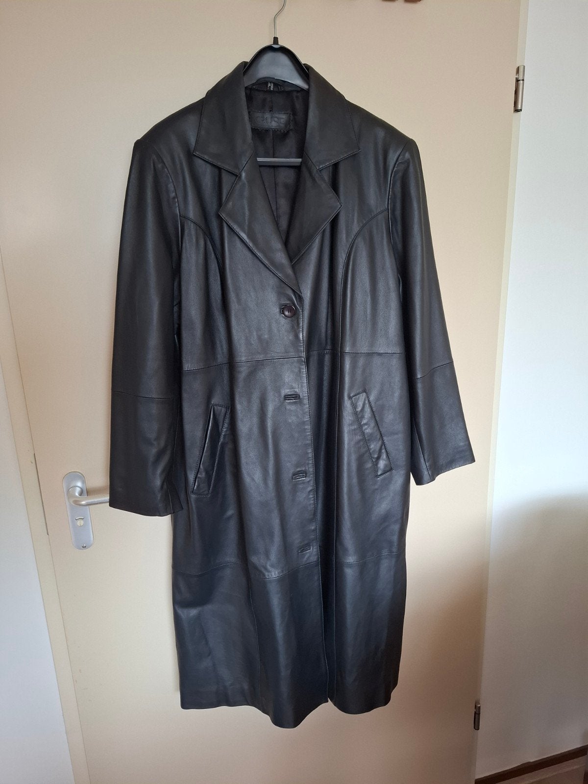 Lange zwarte leren dames jas - Cruse, Ophalen, Zwart, Maat 46/48 (XL) of groter, Cruse