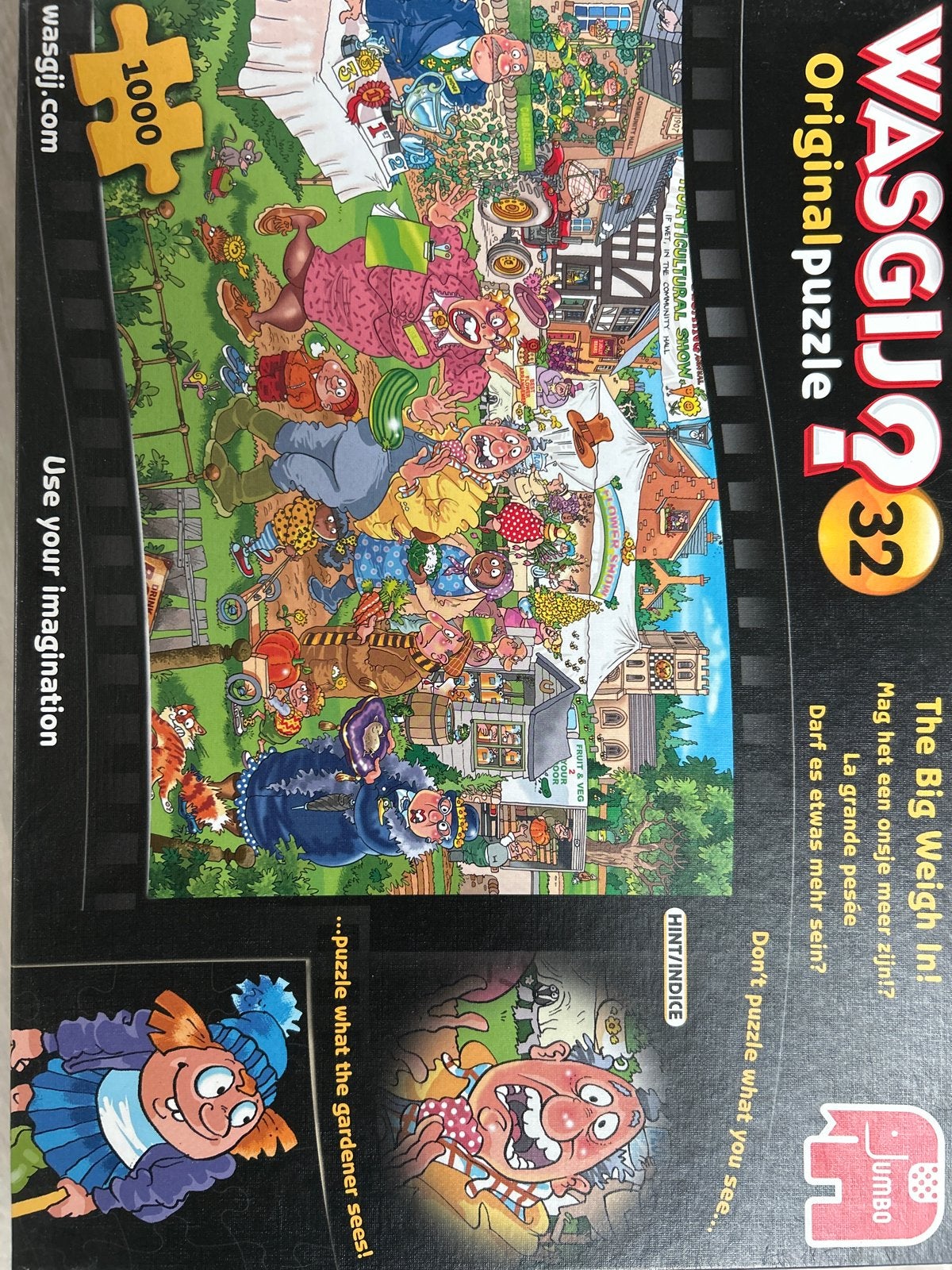 Wasgij Original 32: The Big Weigh In! 1000 stukjes, Ophalen of Verzenden, 500 t/m 1500 stukjes, Gebruikt, Legpuzzel