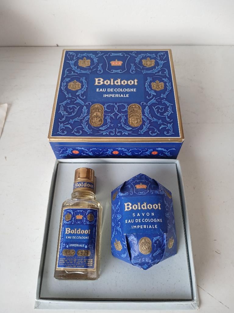 VINTAGE  geschenkdoos Boldoot eau de cologne en zeep, Verzenden, Nieuw, Parfumfles, Gevuld