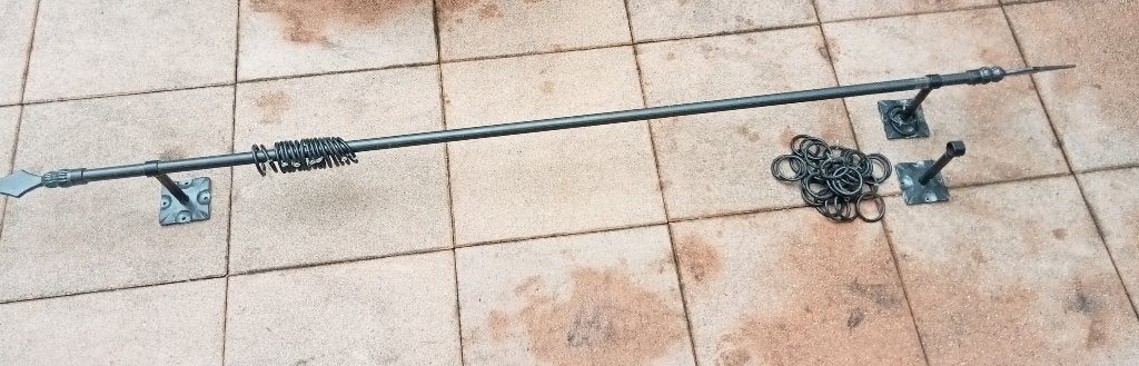 SIERLIJKE DEGELIJKE GORDIJNRAIL MET RINGEN, Ophalen, Gebruikt, Met ringen, Metaal