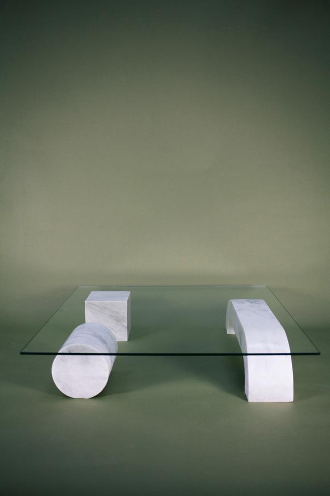 Marmer elementen salontafel 100 cm x 100 cm, Huis en Inrichting, Tafels | Salontafels, 50 tot 100 cm, Vierkant, 50 tot 100 cm