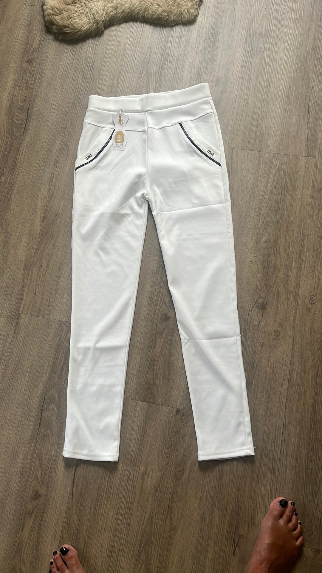 Legging Y&D L /Xl roomwit, Verzenden, Wit, Maat 42/44 (L), Nieuw