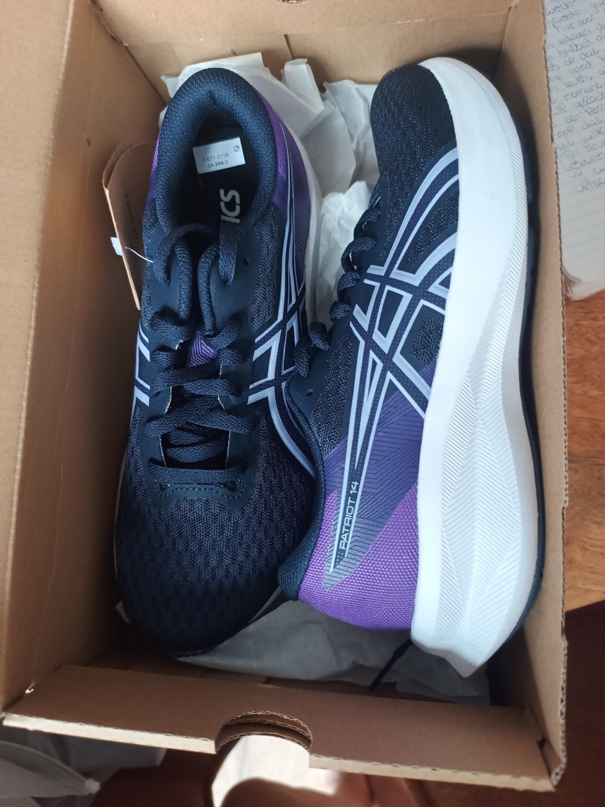 Nieuwe Asics Patriot 14 hardloopschoenen, Blauw, Sportschoenen, Nieuw, Ophalen of Verzenden