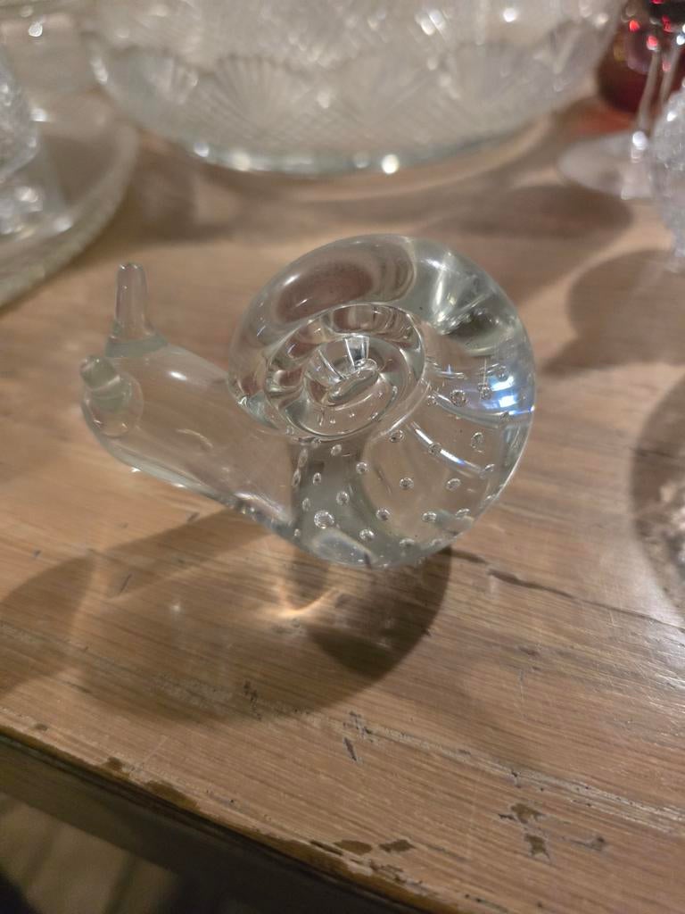 Glazen slak decoratie met bubbels, Ophalen of Verzenden