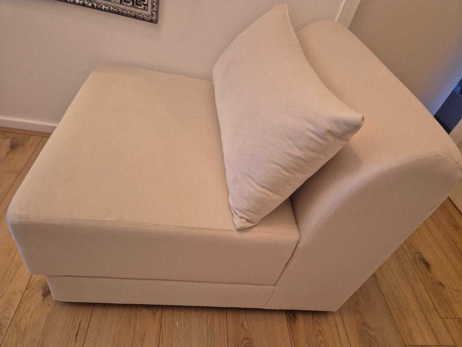 Comfortabele beige fauteuil - Zo goed als nieuw, Ophalen, Modern, Comfortabel, Eenpersoons, 75 tot 100 cm