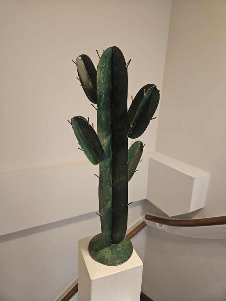 Decoratieve metalen cactus - Groen, Groen, Ophalen of Verzenden, Zo goed als nieuw, Metaal