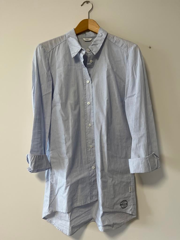 Penn&Ink New York gestreept overhemd maat 34, Ophalen of Verzenden, Zo goed als nieuw, Maat 34 (XS) of kleiner, Blauw