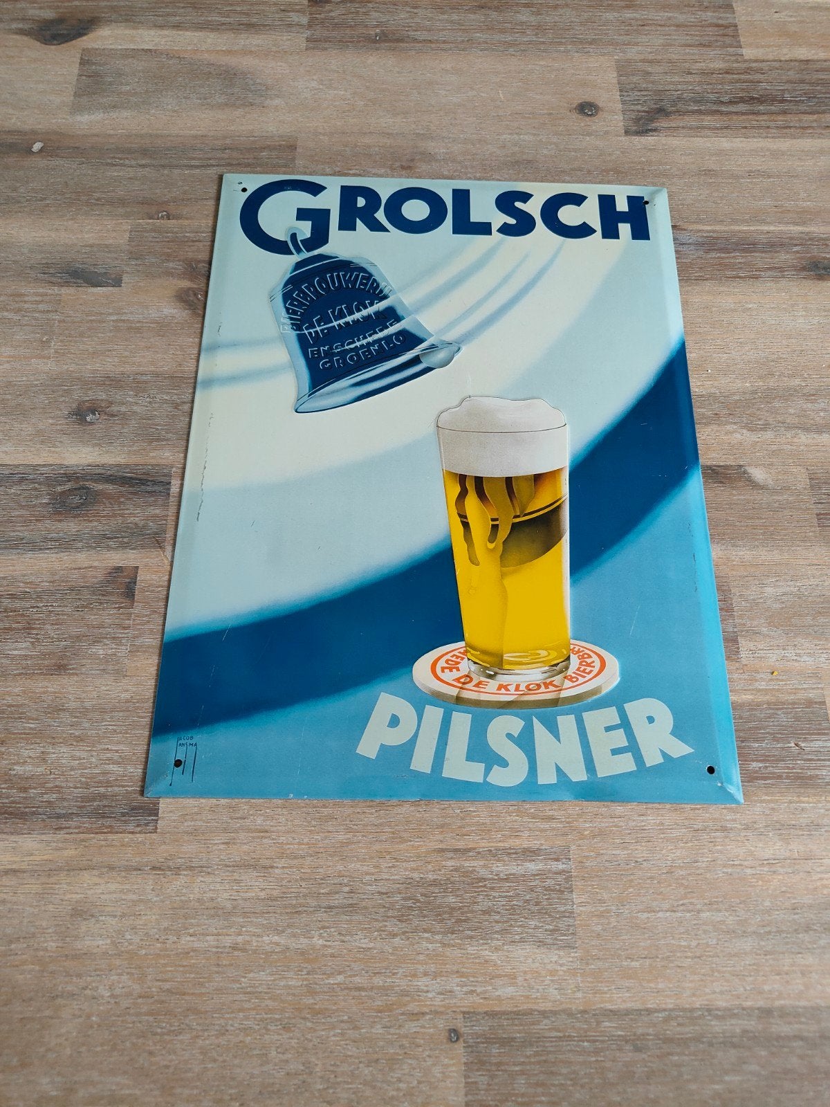 Vintage Grolsch Pilsner Reclamebord - Jaren '60/'70, Ophalen of Verzenden