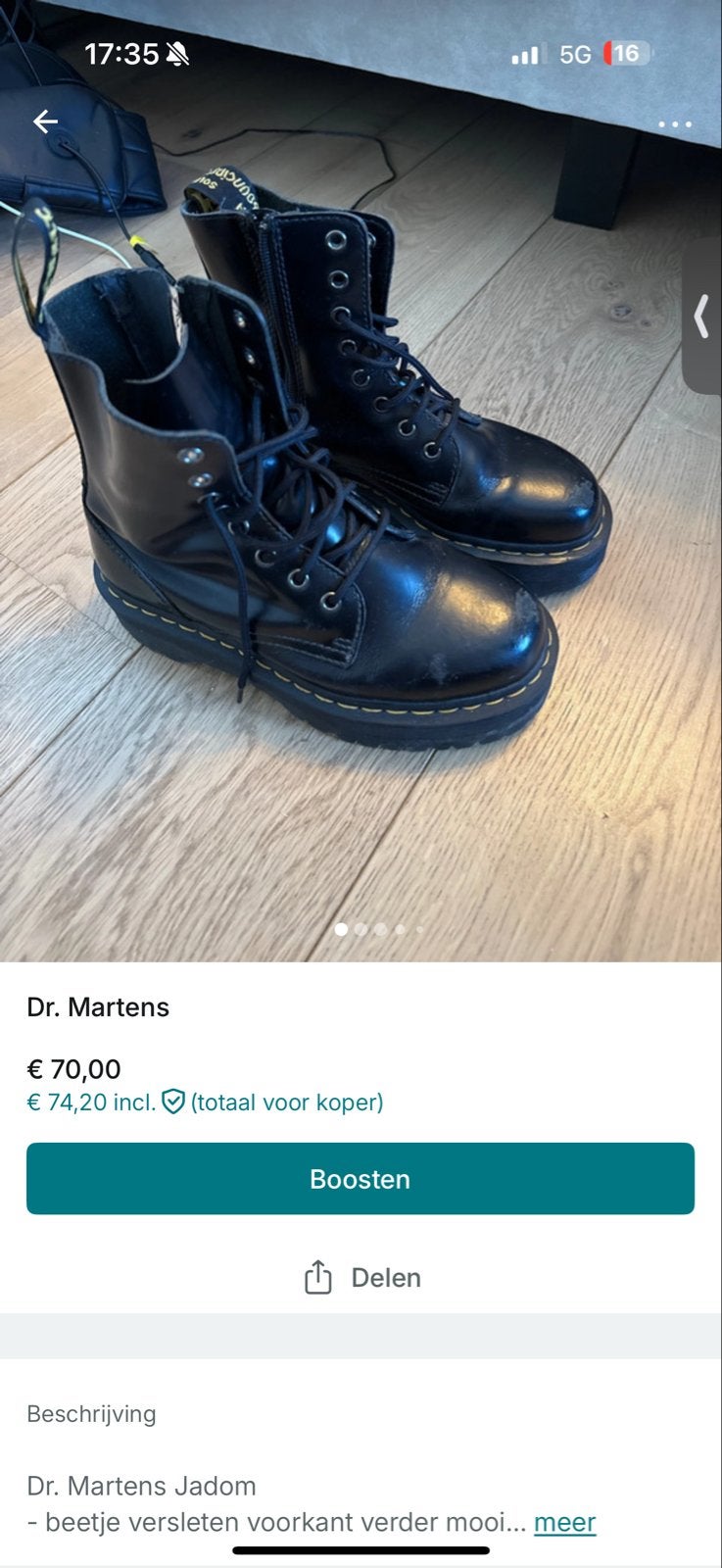 Dr. Martens Jadon laarzen - Zwart, Verzenden, Gedragen, Zwart, Lage of Enkellaarzen