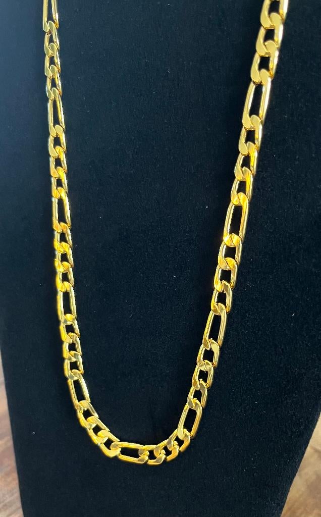 Ketting Figaro schakel Goud verguld 60 CM -NIEUW-, Ophalen of Verzenden, Nieuw, Goud, Overige materialen