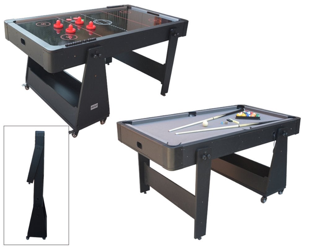Pooltafel Airhockey TopTable Twist 2-1 Max Mobile, GreyBlac, Ophalen of Verzenden, Nieuw, Pooltafel