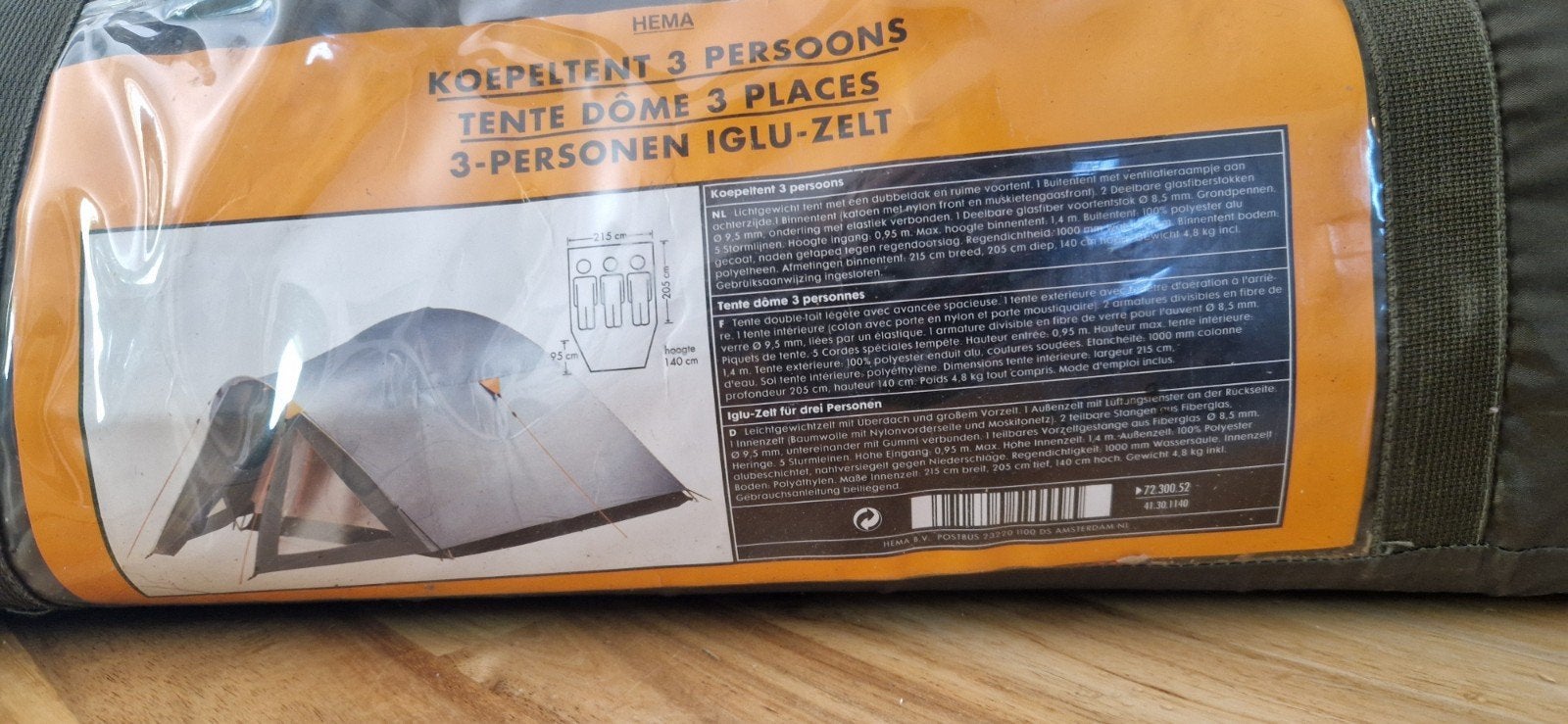 Hema tent 3 persoons met voortent, Ophalen, Zo goed als nieuw, Tot en met 3