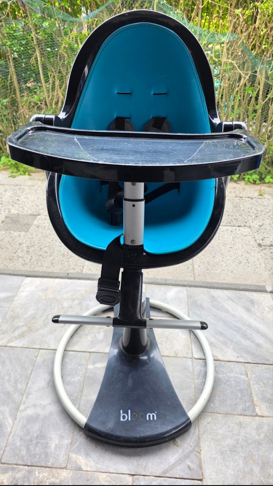 Bloom Fresco kinderstoel met turquoise zitting, Kinderen en Baby's, Kinderstoelen, Ophalen, Gebruikt, Meegroeistoel, Gordel(s)