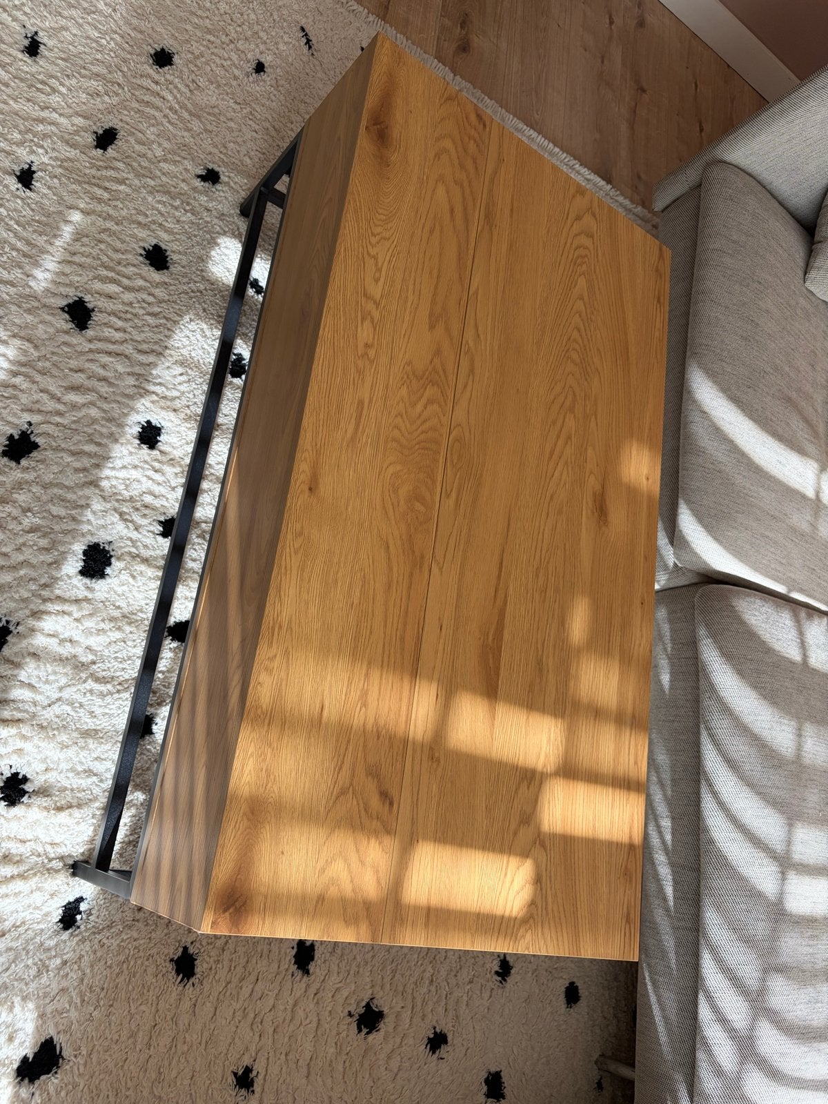 JYSK AABENRAA salontafel - opklapbaar eiken, Ophalen, Gebruikt, 100 tot 150 cm, Eikenhout