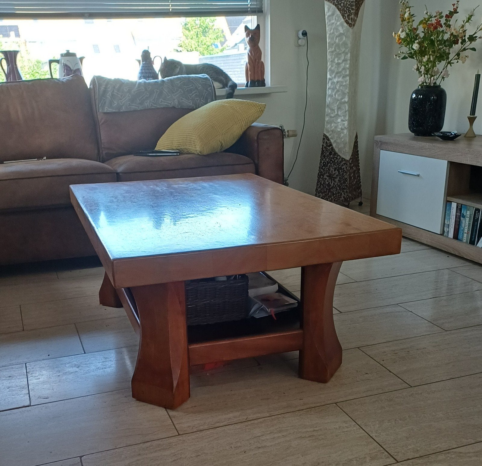 Mahoniehouten salontafel en eettafel., Huis en Inrichting, Ophalen, Gebruikt, 100 tot 150 cm, Klassiek