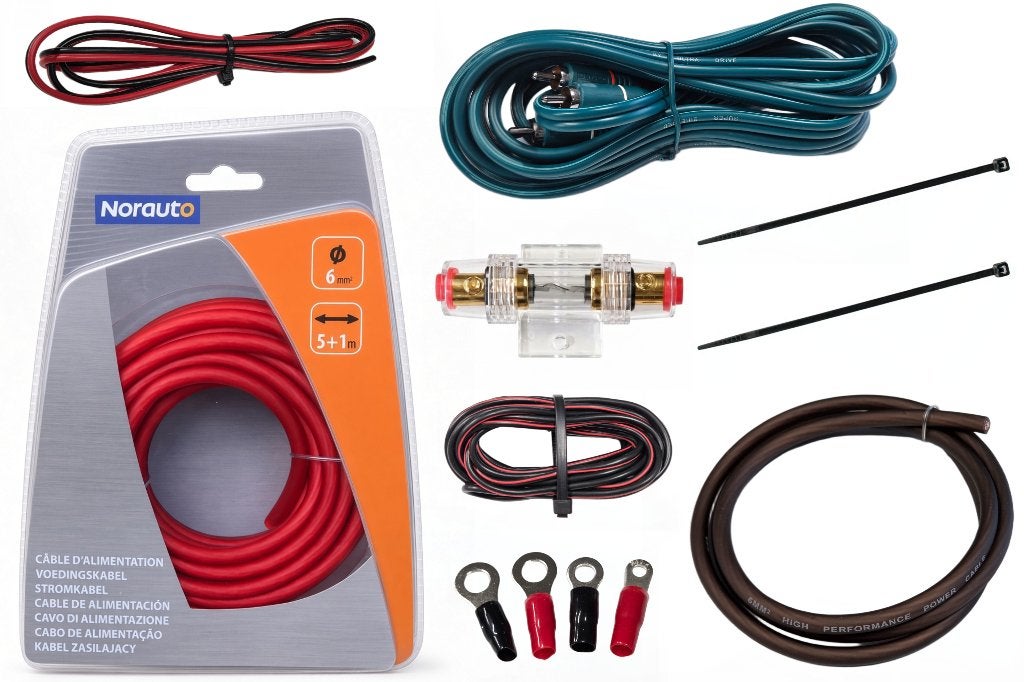 6mm2 Kabelset voor Actieve (Underseat) Subwoofers., ., Nieuw, Ophalen of Verzenden, .