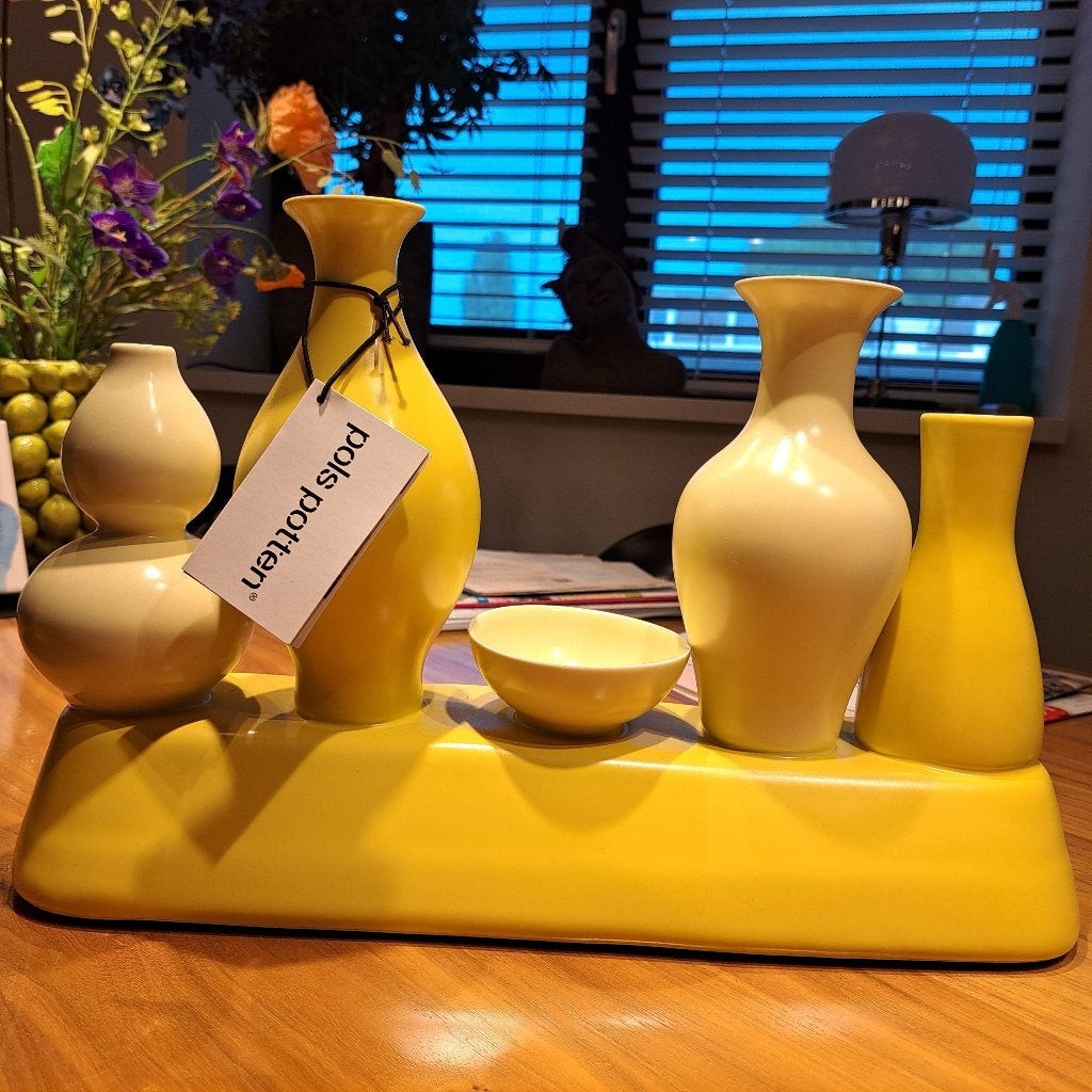 Pols Potten Shanghai vaas geel, Huis en Inrichting, Woonaccessoires | Vazen, Ophalen, Nieuw, Steen/keramiek, Geel
