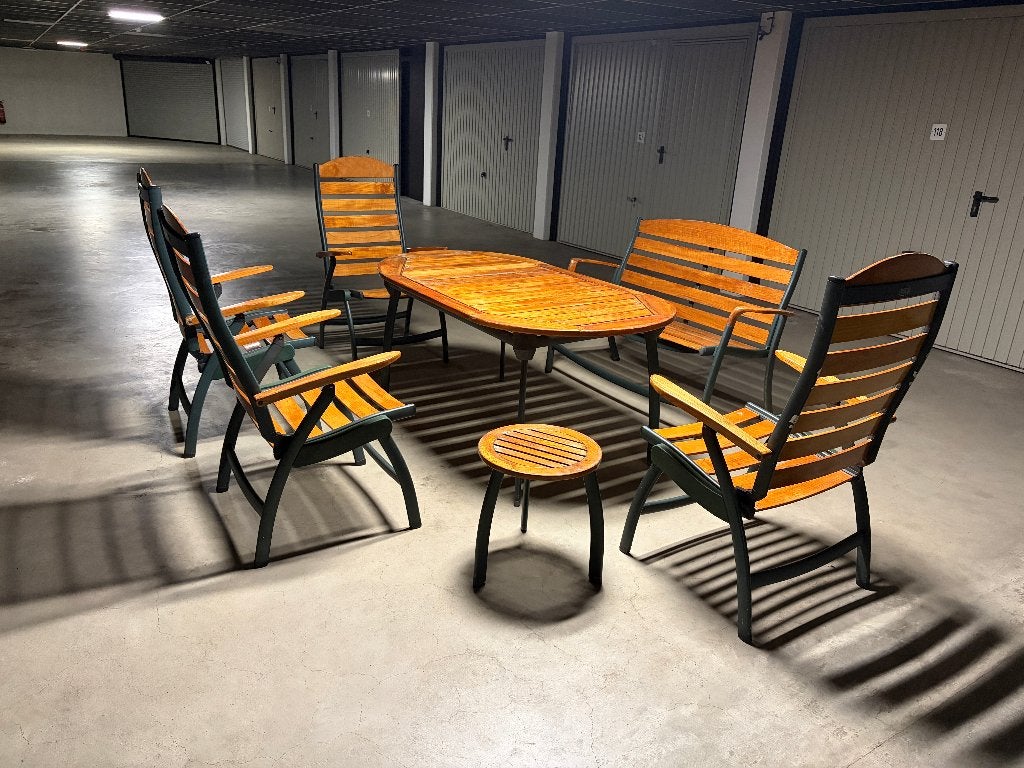 Mooie Preston tuinset, Ophalen, Gebruikt, Hardhout, 6 zitplaatsen
