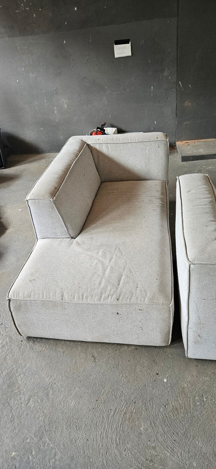 Comfortabele stoffen bank - Hoekbank, Ophalen, Modern, Comfortabel, Gebruikt, 100 tot 125 cm