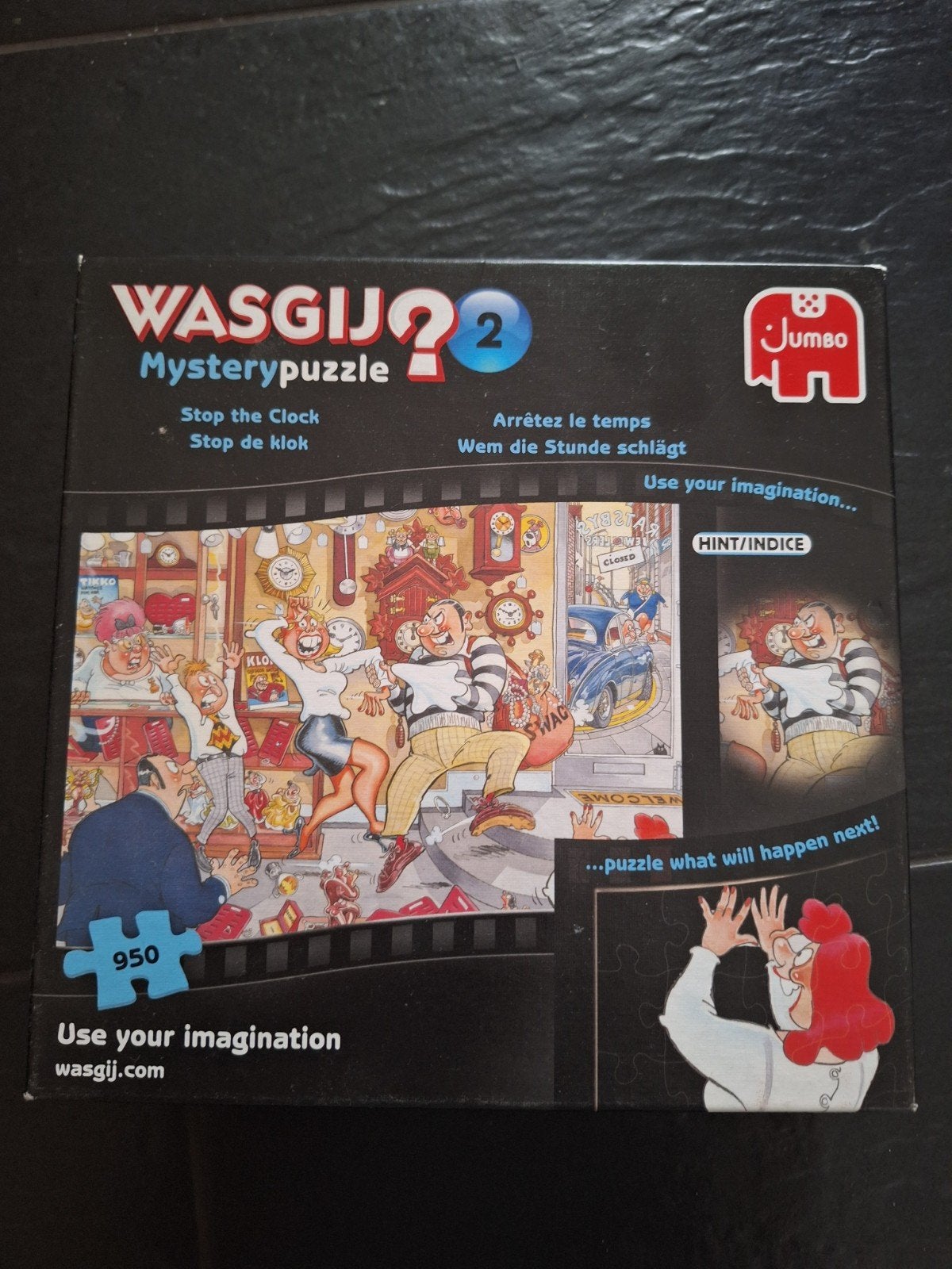 Wasgij Mystery Puzzel 2: Stop de Klok, Ophalen of Verzenden, 500 t/m 1500 stukjes, Gebruikt, Legpuzzel