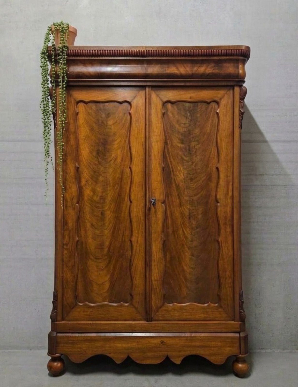Antieke Biedermeier meidenkast vintage kast demontabel, Ophalen of Verzenden