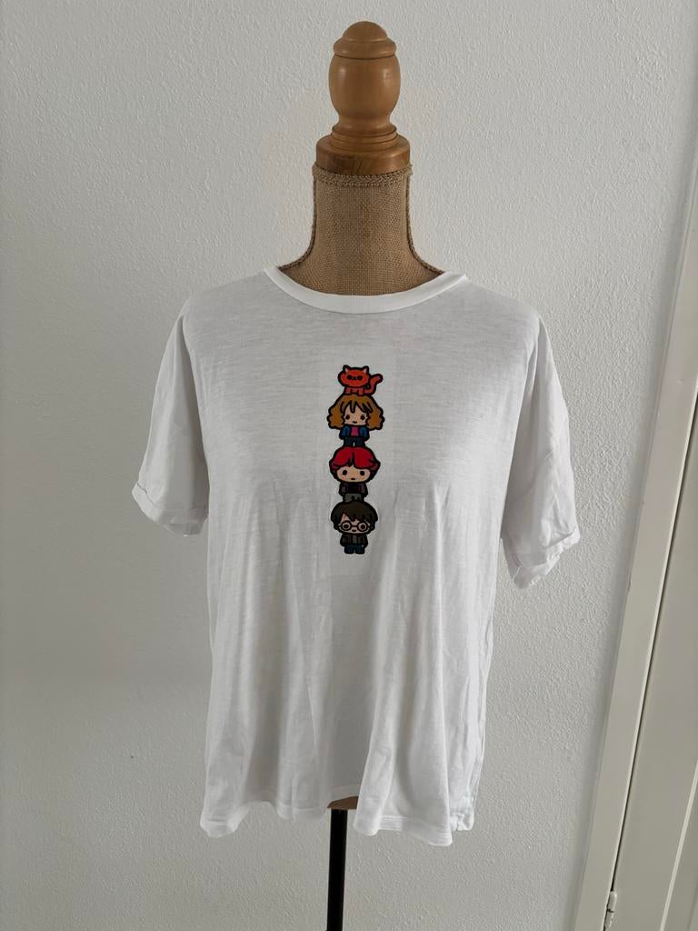 Harry Potter T-shirt Maat L Katoen, Wit, Maat 42/44 (L), Ophalen of Verzenden, Korte mouw