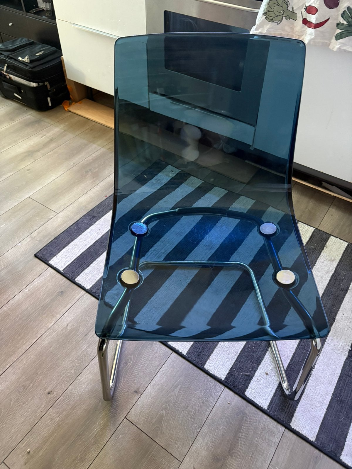 4x ikea tobias stoel blauw, Ophalen, Overige materialen, Gebruikt, Blauw