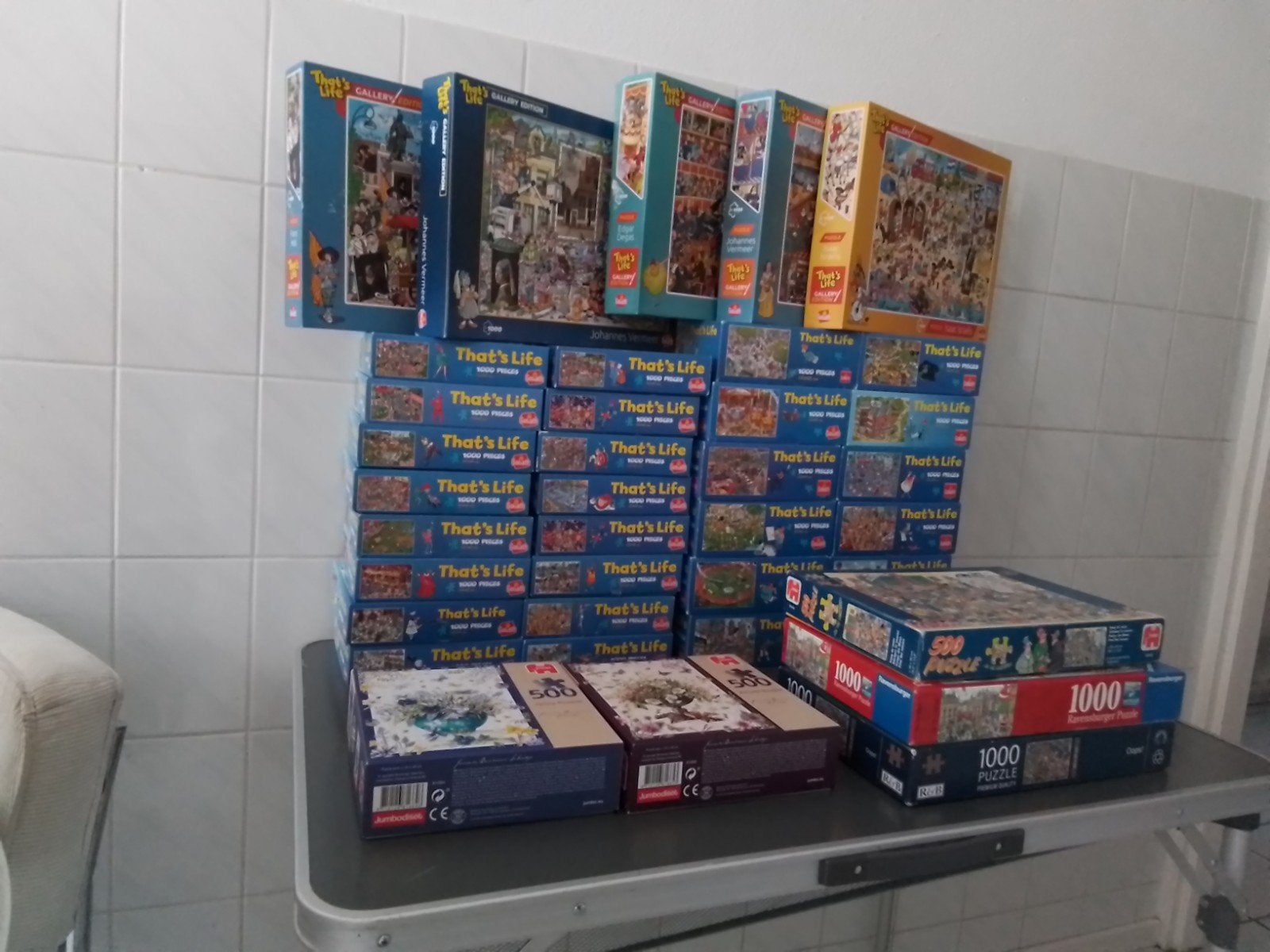 Grote collectie That's Life en andere legpuzzels, Ophalen, 500 t/m 1500 stukjes, Gebruikt, Legpuzzel