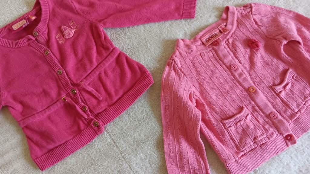 2 Vestjes roze Bumba meisje Maat 74, Ophalen, Gebruikt, Bumba, Truitje of Vestje
