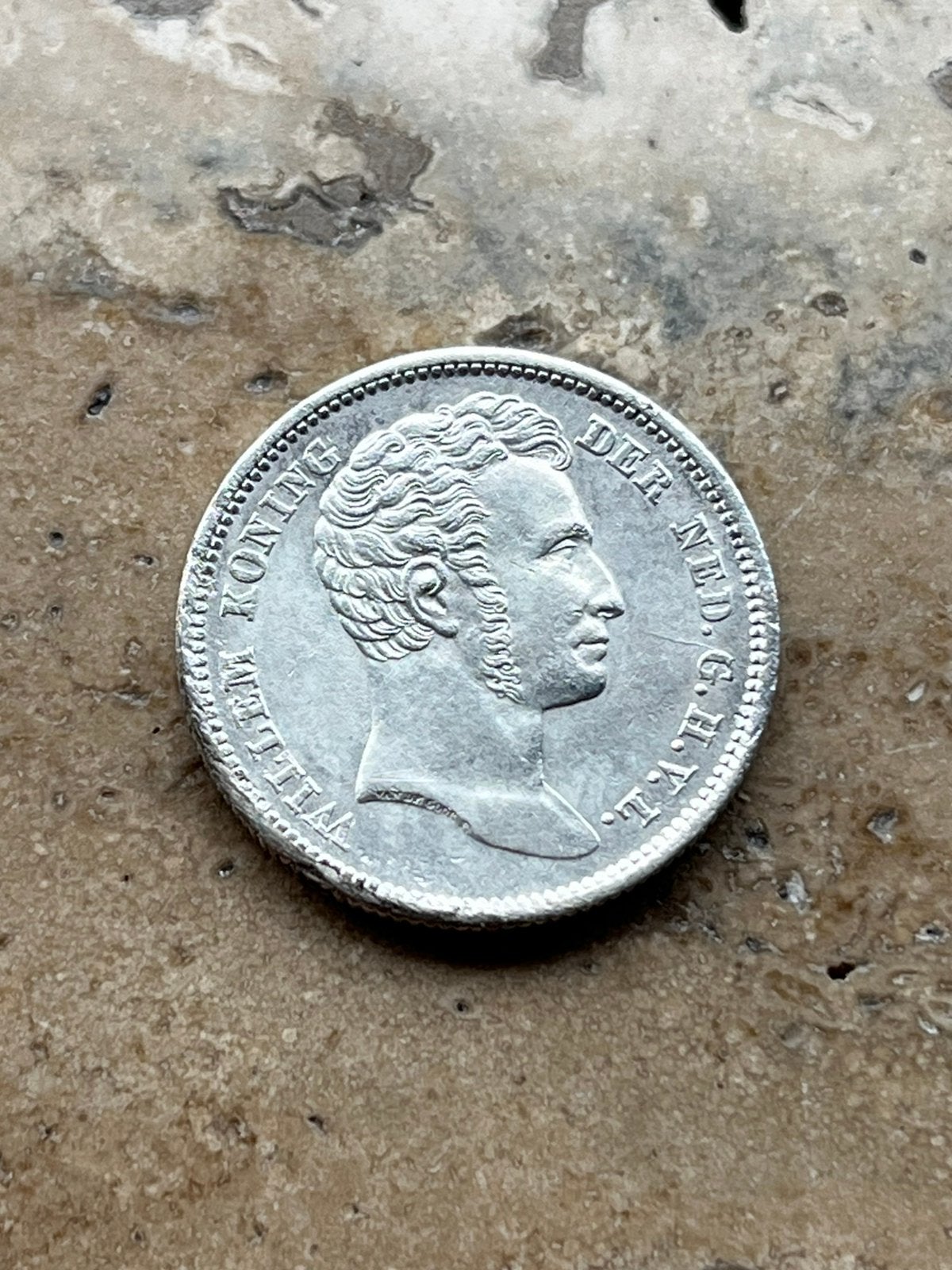 1/4 gulden 1840 Ned Indie Willem I, zeer mooie kwaliteit, Zilver, 25 cent, Ophalen of Verzenden, Koning Willem I