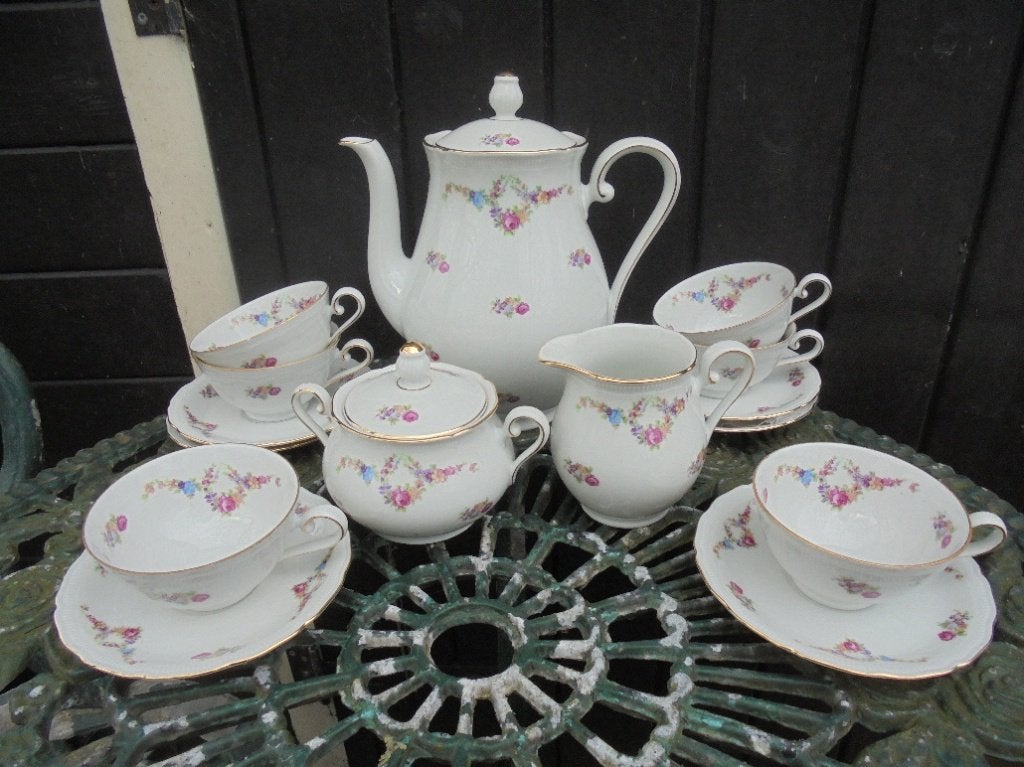 Koffieservies Seltmann Weiden Renate met bloemetjes / roosje, Ophalen of Verzenden