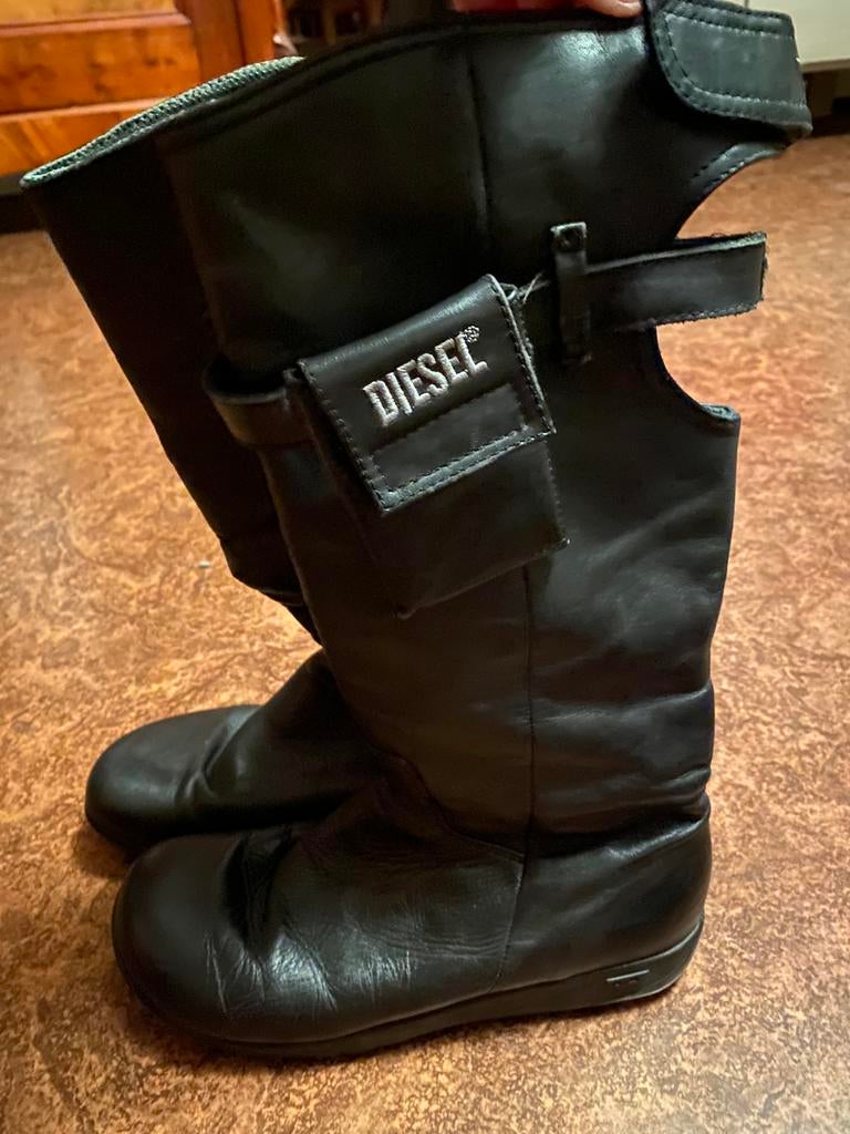 DIESEL UNISEX LEDEREN “MOTOR” LAARZEN 39, Ophalen of Verzenden, Tweedehands, Laarzen