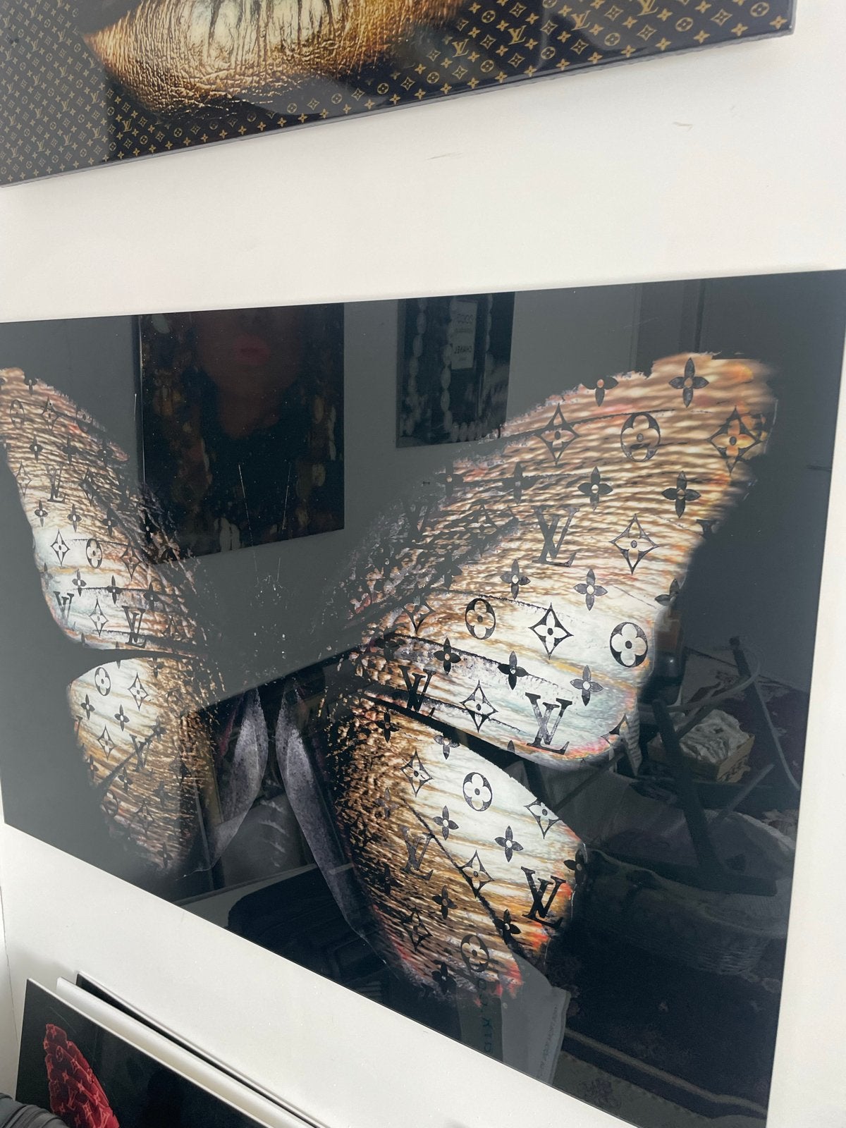 Prachtige Vlinder Kunstprint - Louis Vuitton Stijl, Ophalen of Verzenden, Zo goed als nieuw