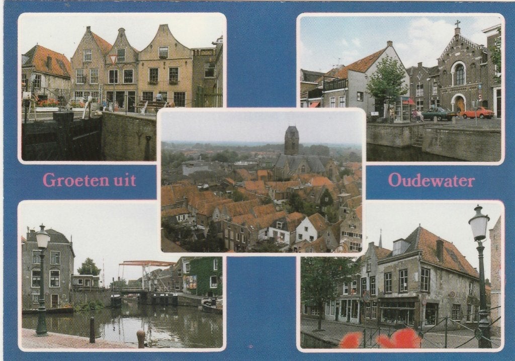 OUDEWATER Sluis Gevels Brug Kerk Winkel Groeten, Verzenden, 1980 tot heden, Ongelopen, Utrecht